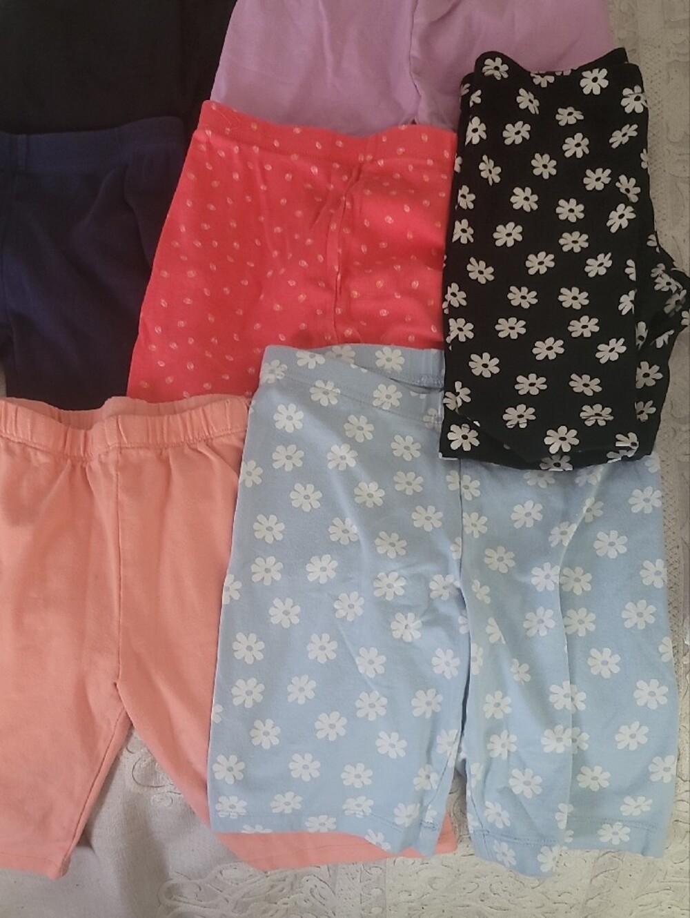 x14 Girls Assorted Solid And Print Bike Shorts, Sizes 7-8 - Picture 2 of 10